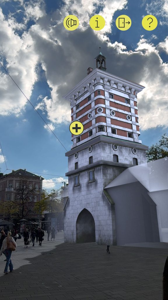 Das Gögginger Tor sichtbar durch die Epoci App in Augsburg