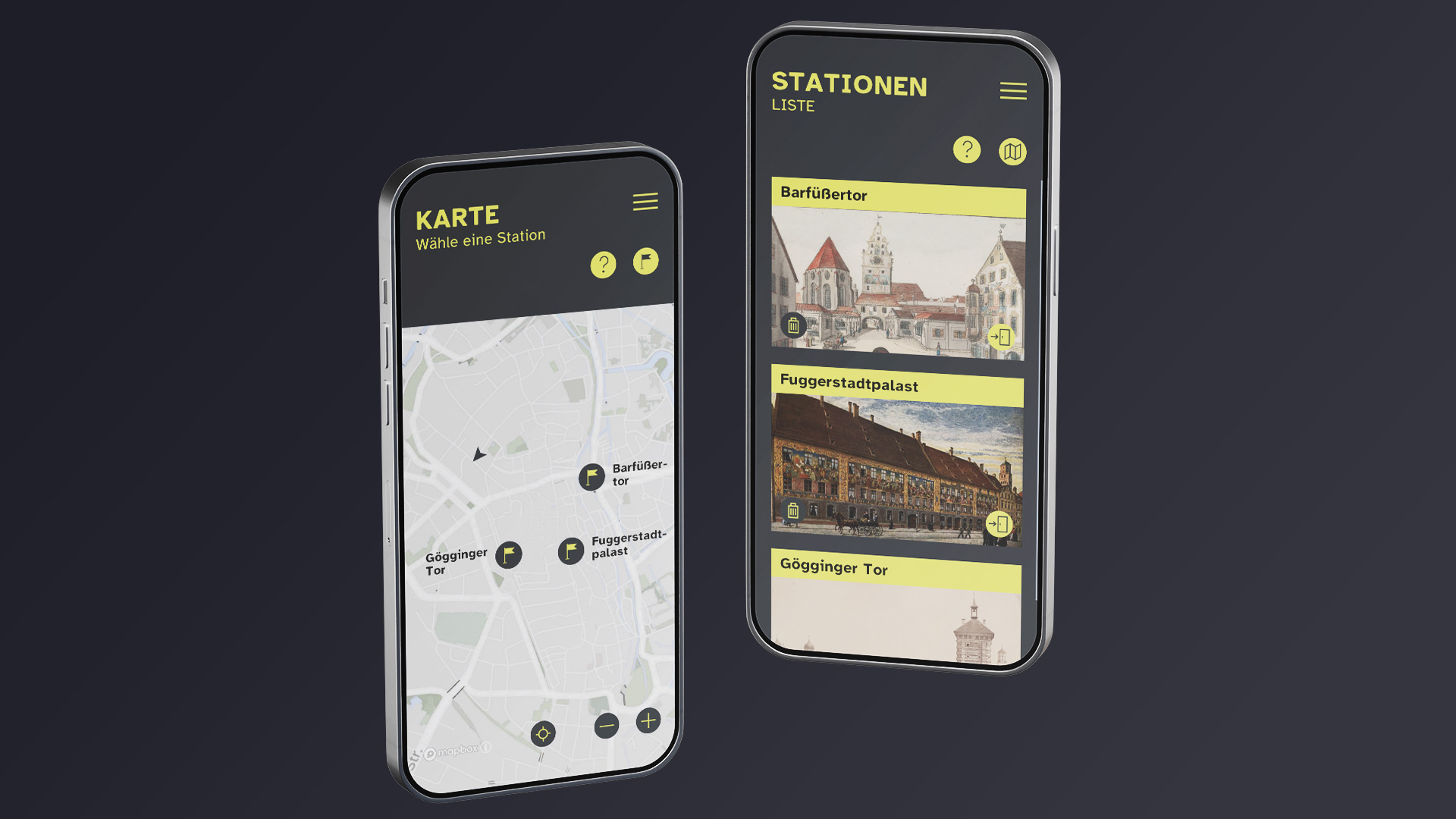 Karten oder Listendarstellung