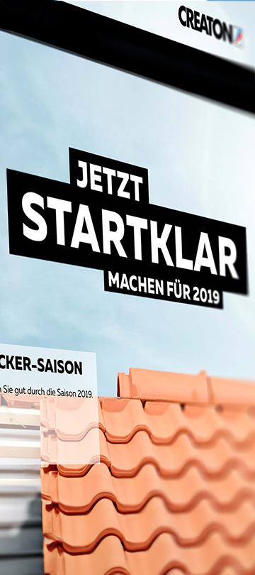 Nahaufnahme des Banners auf der Creaton Website